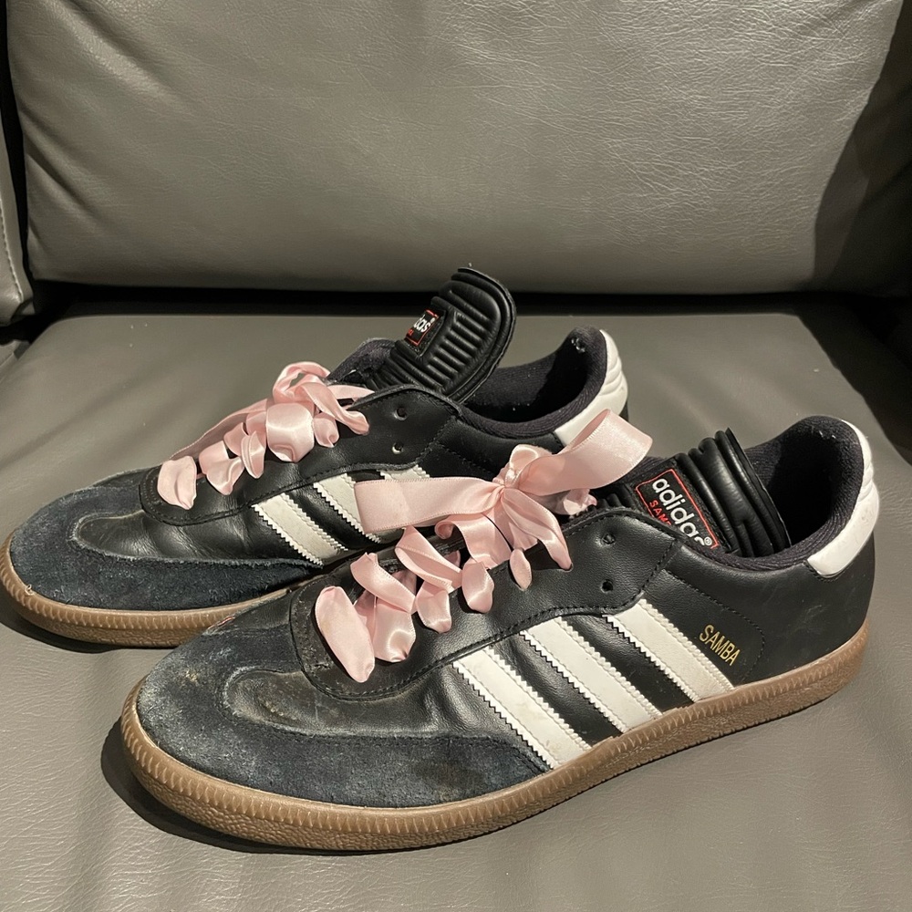 Adidas Samba Black Sneakers with Pink Accents